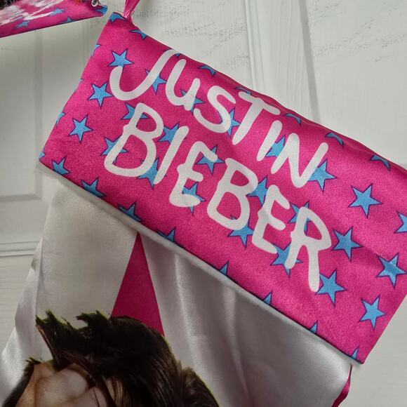 2013 Justin Bieber satin Christmas stocking NWT - Picture 4 of 4